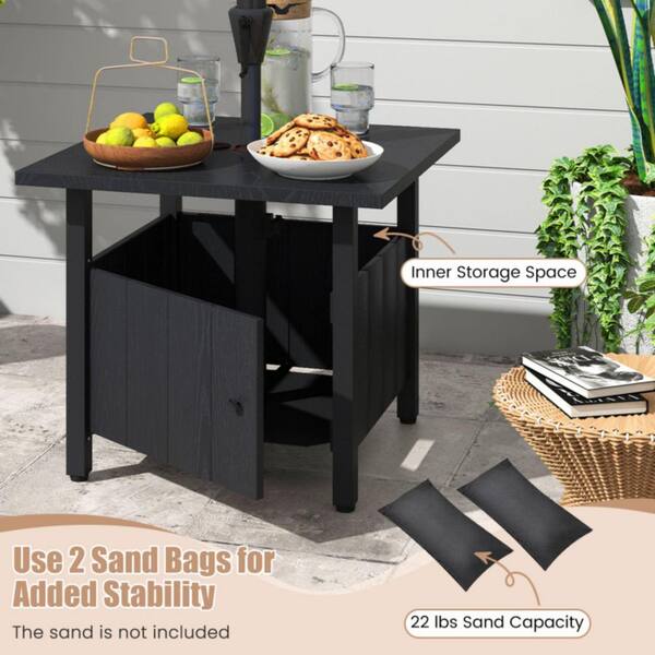keter patio umbrella base table Outsunny 3-in-1 Outdoor Base, Coffee End Table, Planter Box Black dry and lint Huntington Wicker Round 28" Outdoor