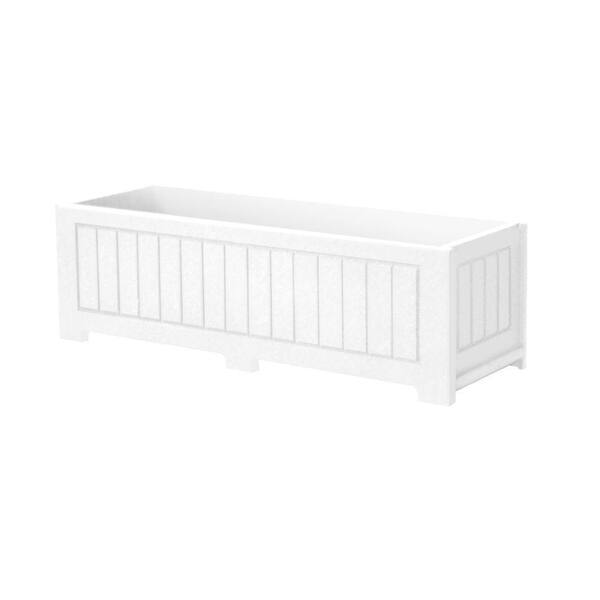 Eagle One Catalina 34 in. x 12 in. White Recycled Plastic Commercial Grade Planter Box