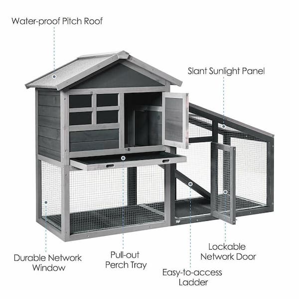 Rabbit cage with removable hot sale tray