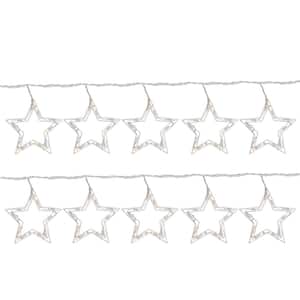 10-Count Clear Twinkling Star Icicle Christmas Lights - 10 ft. - White Wire