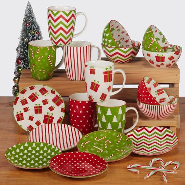 Certified International Holiday Fun Assorted Colors Canape Plate
