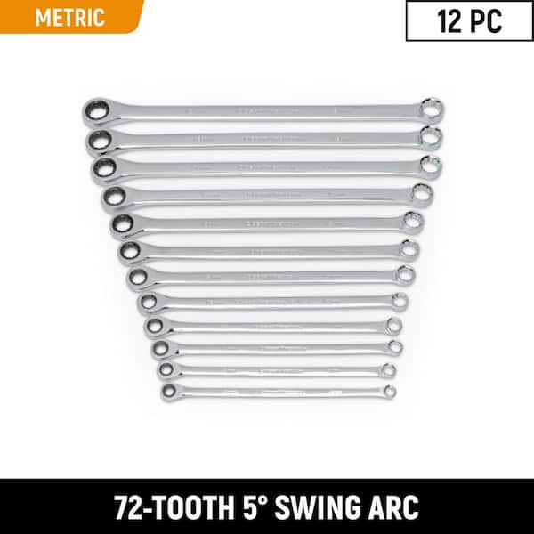 72-Tooth 12 Point Metric XL GearBox Double Box Ratcheting Wrench Set (12-Piece)