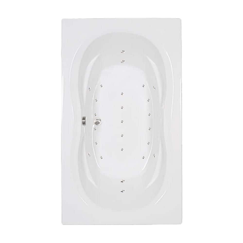 72 in. x 42 in. Acrylic Rectangular Alcove Air Bathtub with Center Drain in Bone price history on PriceWatchPro