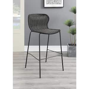 McKinley 30 in. Seat Brown and Sandy Black Metal Frame Bar Stools with Footrest (Set of 2)