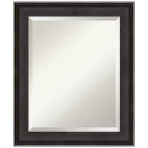 Allure Charcoal 20.5 in. x 24.5 in. Beveled Rectangle Wood Framed Bathroom Wall Mirror in Black