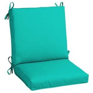 20 in. x 17 in. CushionGuard One Piece Mid Back Outdoor Dining Chair Cushion in Seaglass