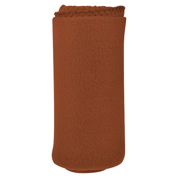 Unbranded 50 in. x 60 in. Brown Super Soft Fleece Throw Blanket