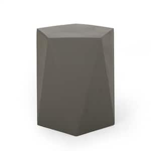 16 in. x 16 in. x 16 in. Light Gray Outdoor Pentagon Side Table for Garden, Lawn, Balcony, Porch