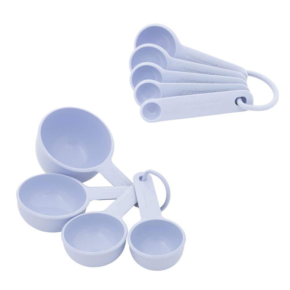 Universal 9-Piece Lavender Cream Measuring Cup Set with Grip Handles