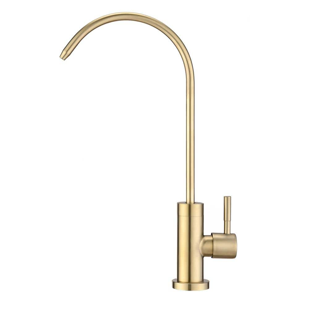 Lukvuzo Single Handle Deck Mount Standard Kitchen Faucet in Brushed Gold