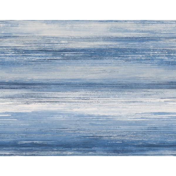 Seabrook Designs Moody Blue and Frost Sunset Stripes Paper Unpasted Wallpaper Roll 60.75 sq. ft.