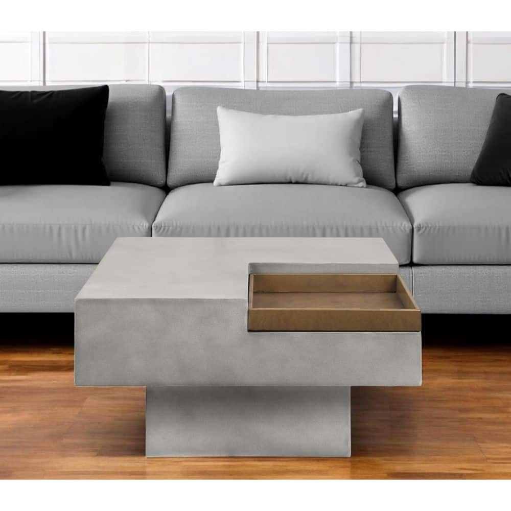 32.00 in. Gray Square Stone Coffee Table price history on PriceWatchPro