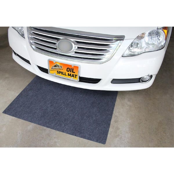 Oil Spill Mat (2-Pack) 4 ft. 11in. W x 2ft. 6in. L Charcoal Commercial/Residential Absorbent Waterproof Garage Floor Mat