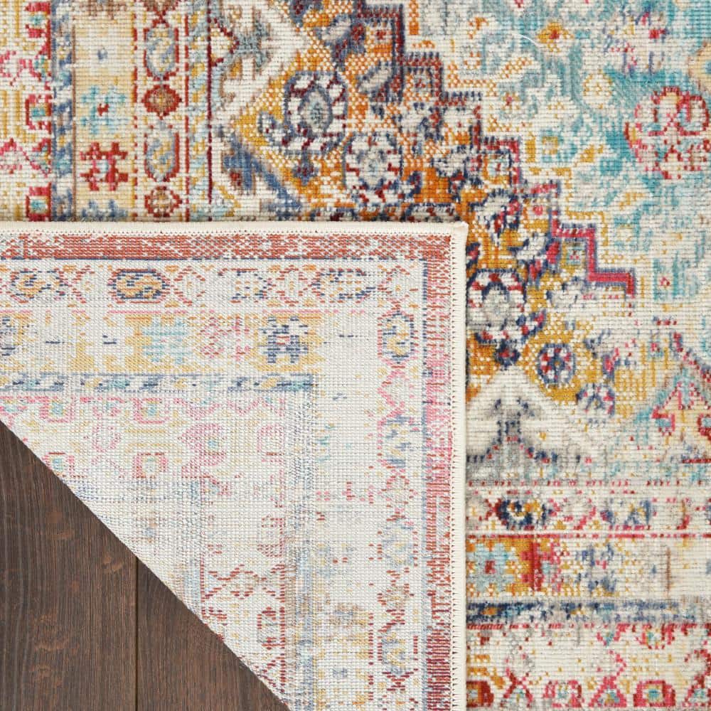 Multicolor Synthetic Rectangular 4' x 6' Traditional Area Rug
