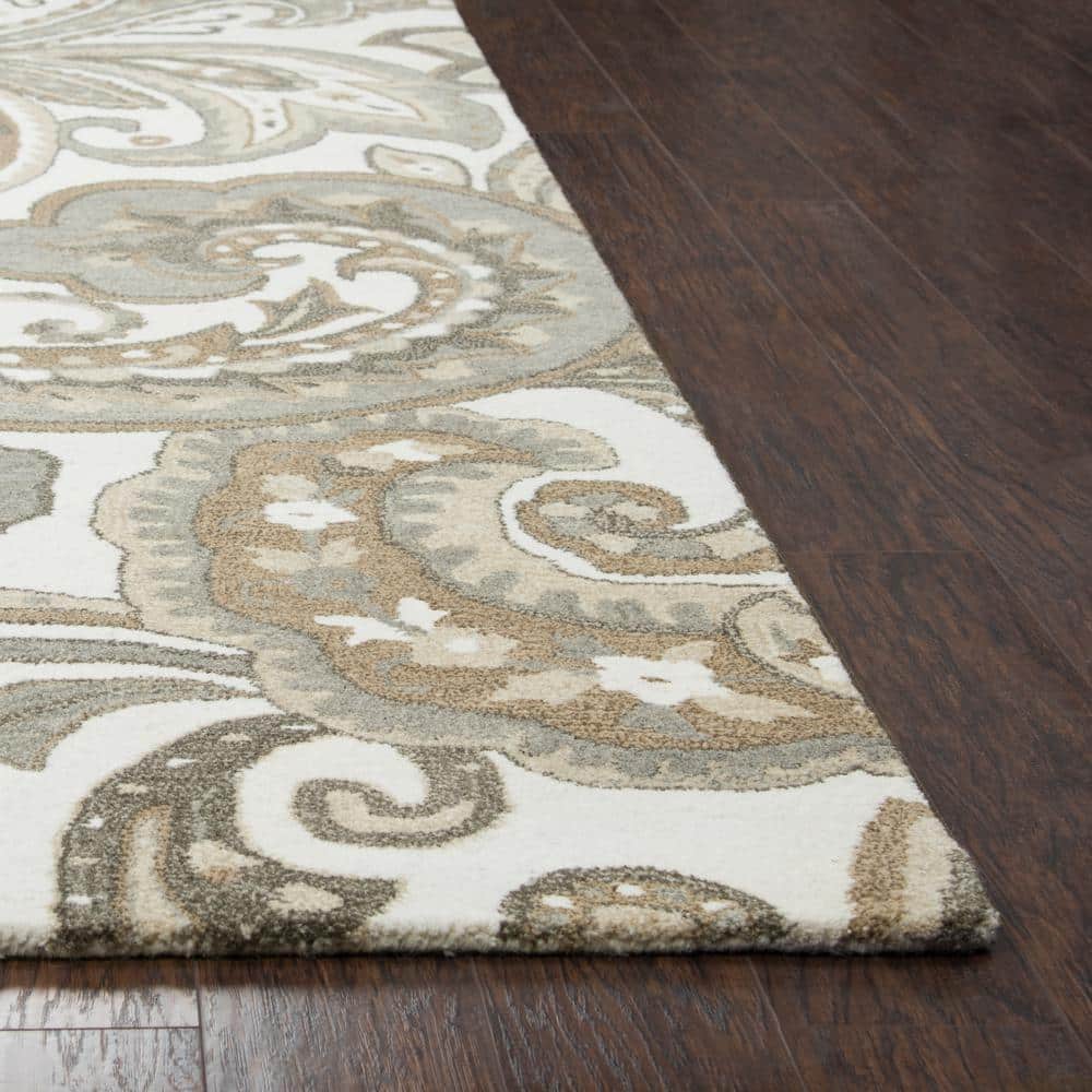 Multicolor Hand-Tufted Wool Rectangular Rug - Eco-Friendly, 5' x 8'