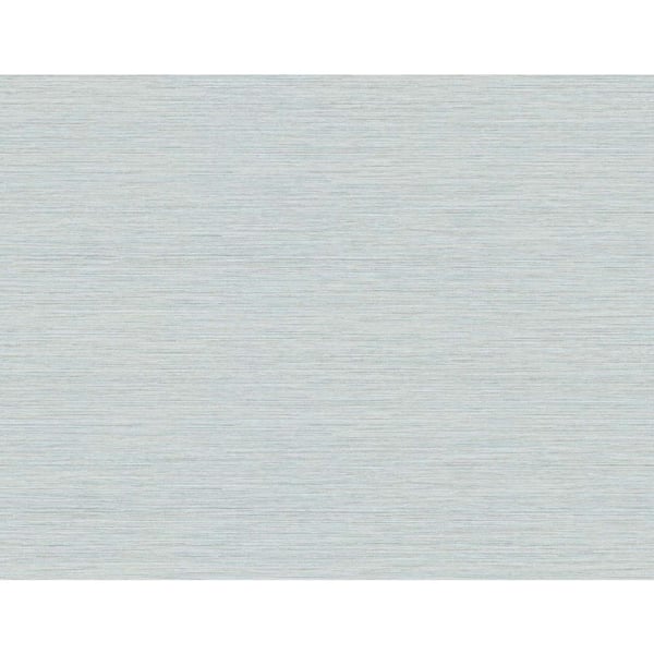 Seabrook Designs 60.75 sq. ft. Beryl Blue Silk Embossed Vinyl Unpasted Wallpaper Roll