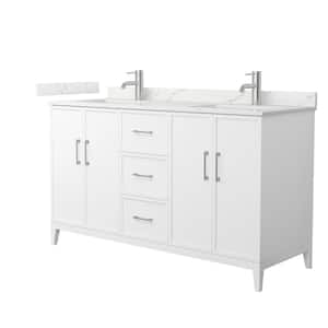 Elan 60 in. W x 22 in. D x 35 in. H Double Bath Vanity in White with Giotto Quartz Top