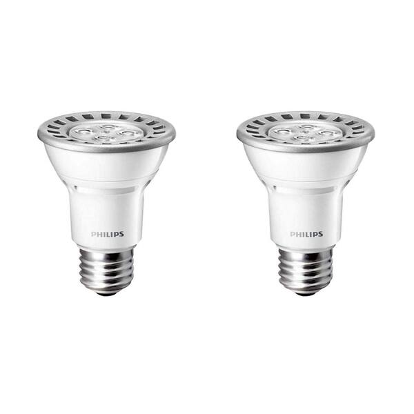 Philips 50-Watt Equivalent PAR20 Dimmable LED Floodlight Bulbs Bright White (3,000K) (2-Pack)