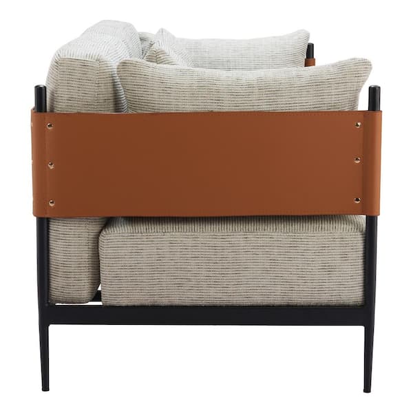 ZUO Stibbe 56.5 in. W. Straight Arm Textured Polyester Fabric Rectangle Modern Sofa in. Gray