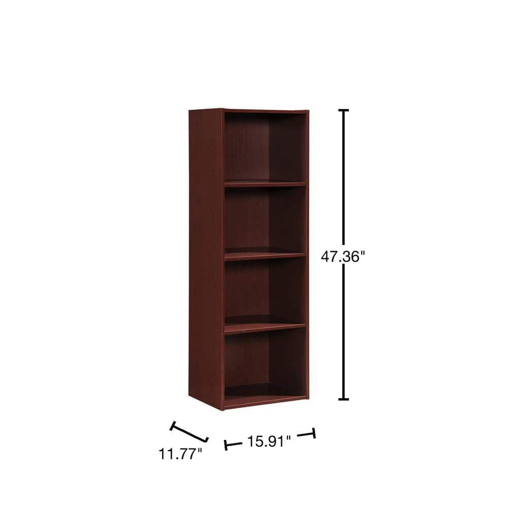 Mahogany Kids Toy Storage Bookcase with Doors and Cubes