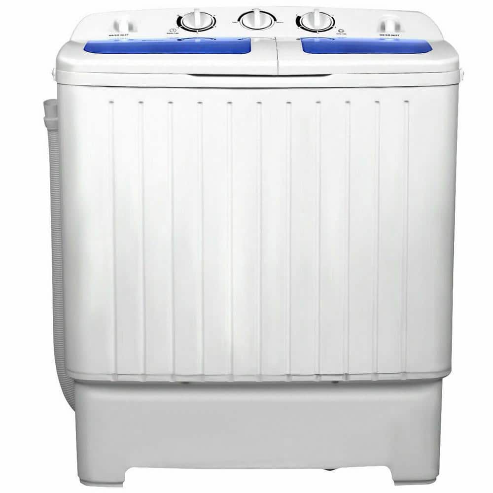 1.6 cu. ft. Compact Portable Top Load Washer Machine Twin Tub 20 lbs. Washer Spinner Home Dorm in White