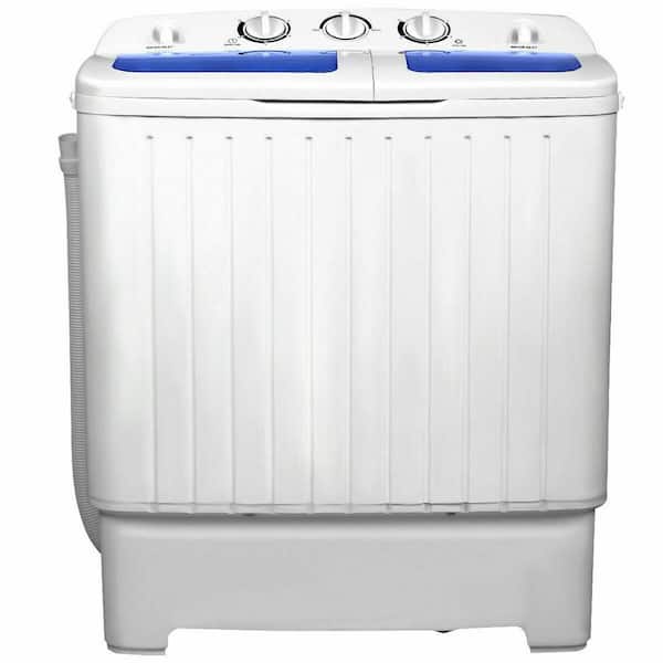 Gymax 2.4 cu. ft. Portable Top Load Washing Machine Compact Twin Tub 20  lbs. Capacity Washer Spinner in Grey GYM06033 - The Home Depot