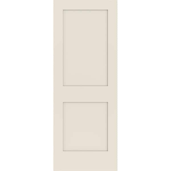 28 in. x 80 in. 2 Panel Shaker Solid Core Primed Wood Interior Door Slab