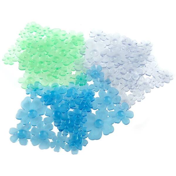SlipX Solutions Flower Bath Treads in Frost (6-Count)