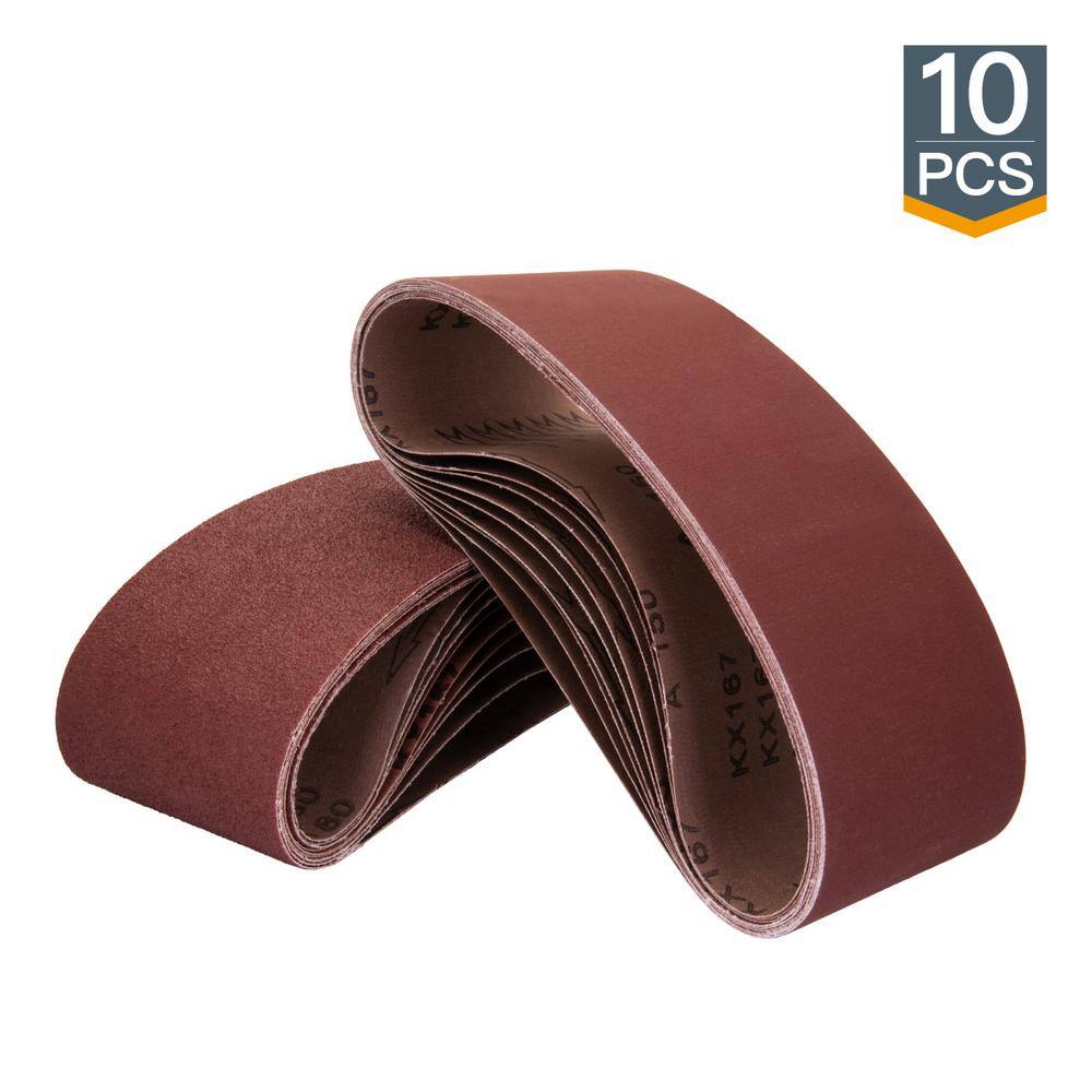 10 Pcs 3" x 21" Sanding Belts Aluminium Oxide Abrasive 150# For Sander Grinding 