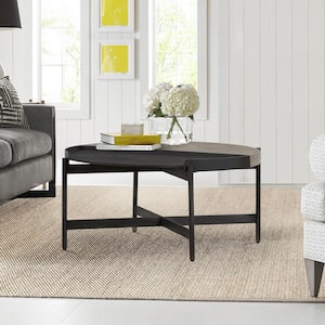 Dua Concrete and Metal Round Modern Coffee Table