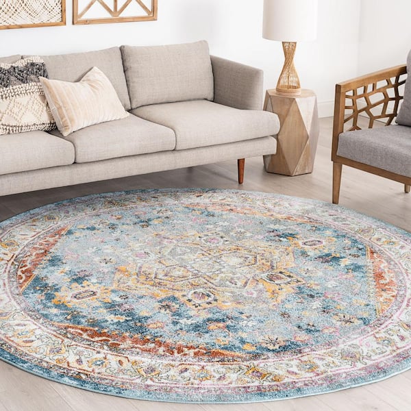 Wakefield Oriental Denim 8 ft. Round Indoor Area Rug