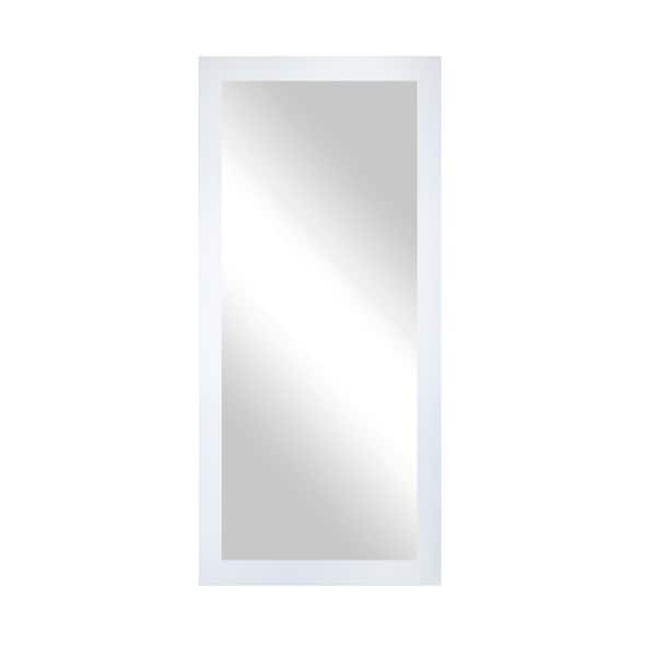 Modern Rustic (66 in. W x 33 in. H) White MDF Wide Rectangle Mirror
