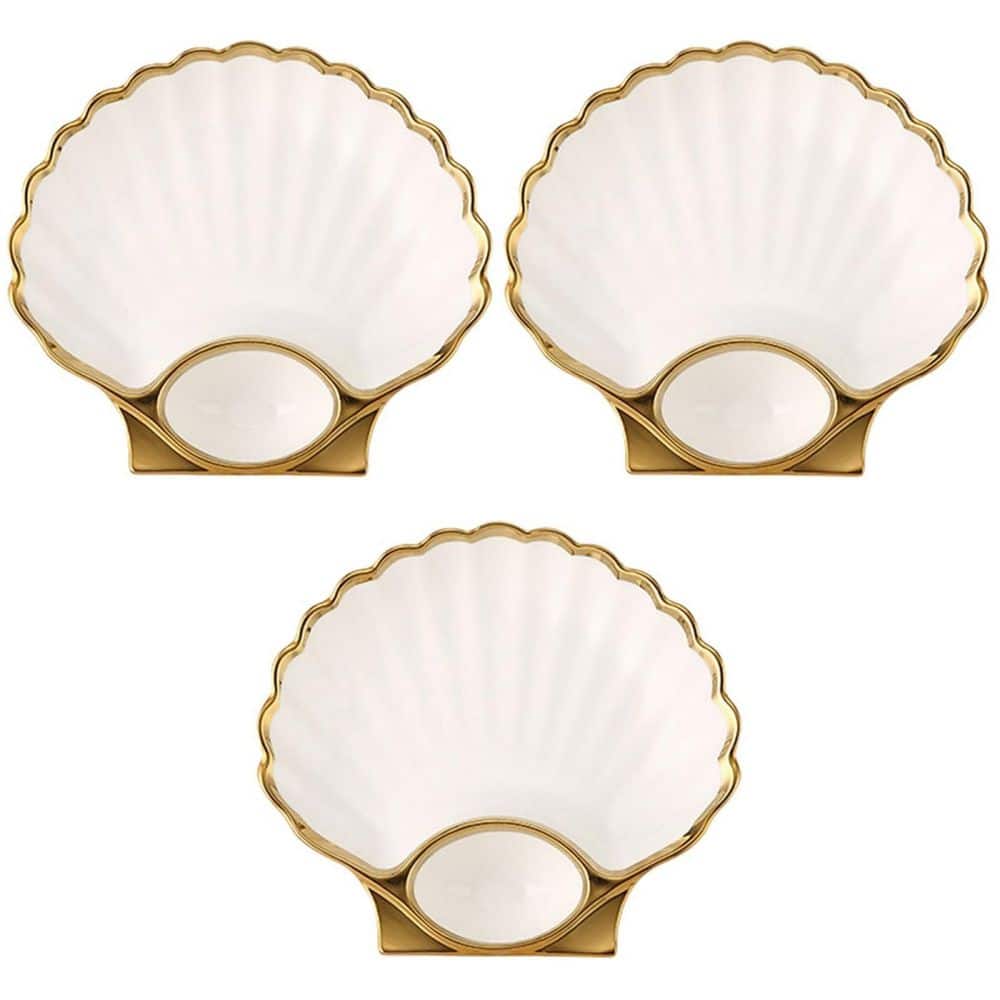 Ceramic Seashell Chip and Dip Serving Platter Set with Sauce Compartment, 8.66 in. x 7.87 in., 3-Piece price history on PriceWatchPro