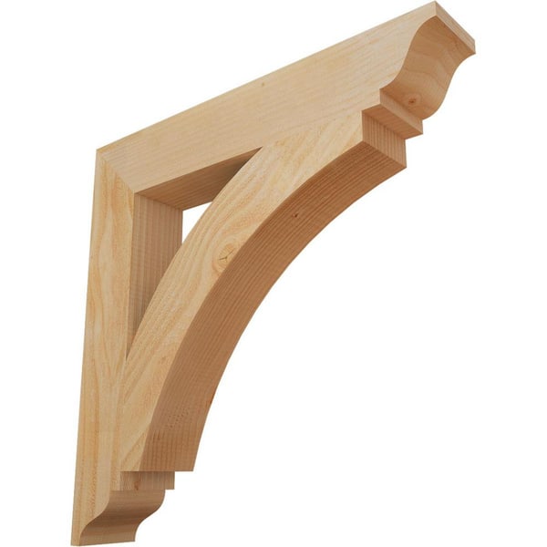 4 in. x 24 in. x 24 in. Douglas Fir Thorton Traditional Rough Sawn Bracket