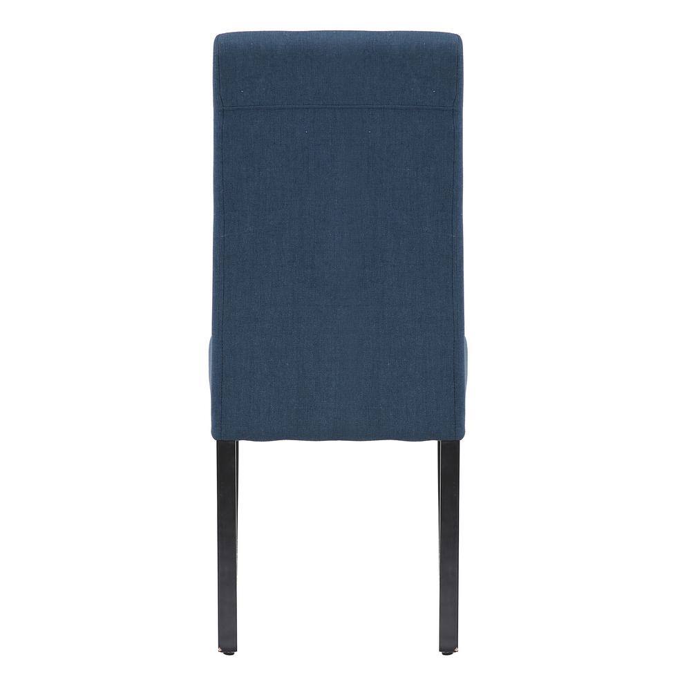 Blue Linen Upholstered Parsons Dining Side Chair Set