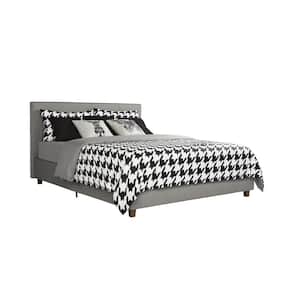 Milo Gray Linen Upholstered Queen Bed