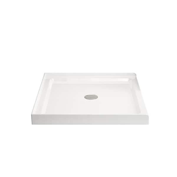 JimsMaison 36 in. L x 36 in. W Alcove Shower Pan Base with Center Drain