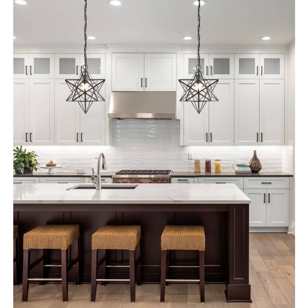 Stella 12" Oil Rubbed Bronze Star-Shaped LED Pendant with Clear Glass