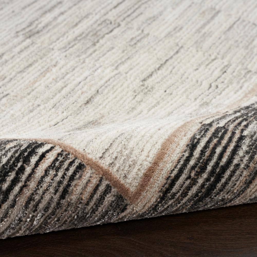 Modern Abstract Shimmer Grey Black Synthetic Rug - 7'10" x 9'10"