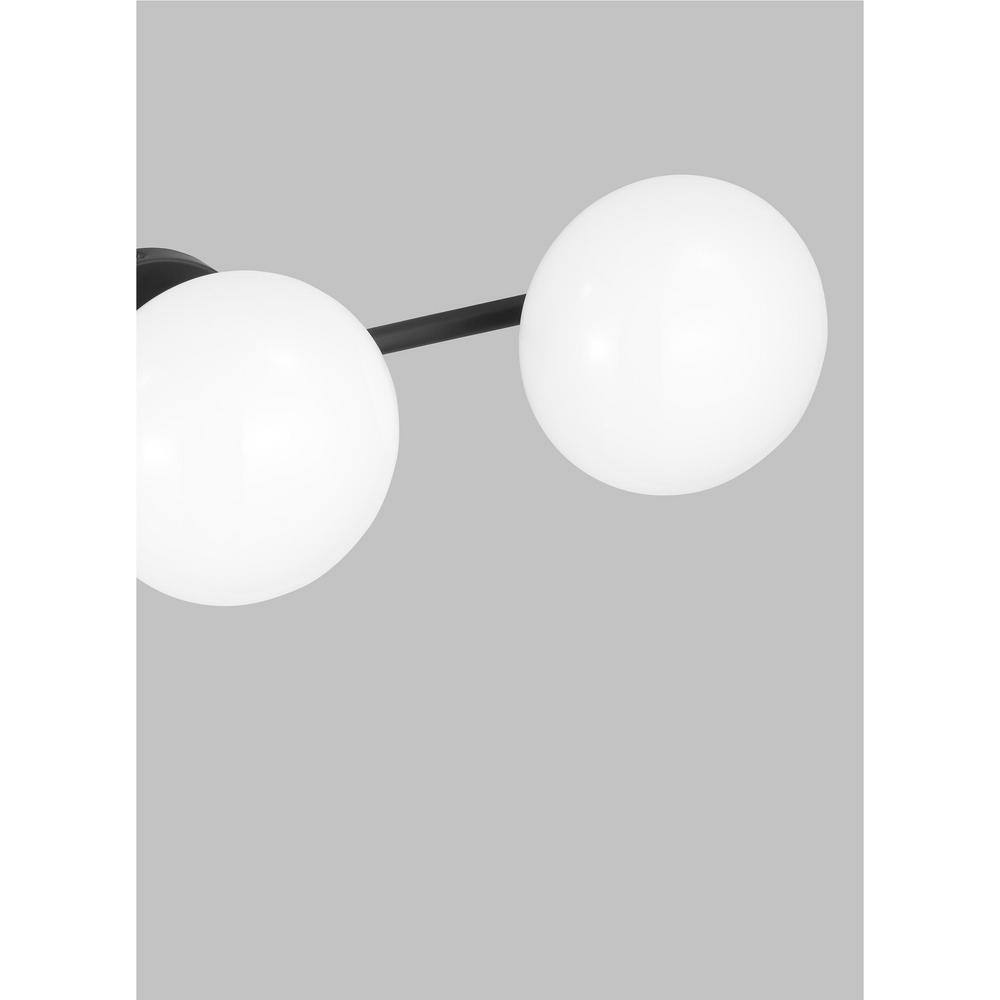 Aged Iron and Milk White Glass 3-Light Vanity Fixture