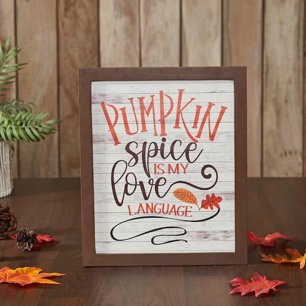 Shiplap 12 in. x 10 in. Pumpkin Spice Is My Language Wooden Wall Art