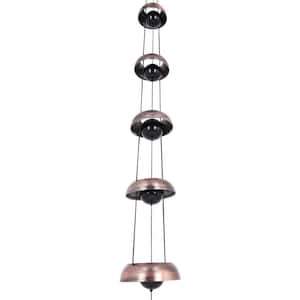 36 in. Red Copper Bell Wind Chimes with 5 Bells, Feng Shui Wind Chimes For Home Yard Outdoor Decoration