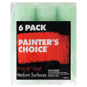 Painter's Choice 9 in. x 3/8 in. Fabric Medium-Density Roller Cover (6-Pack)