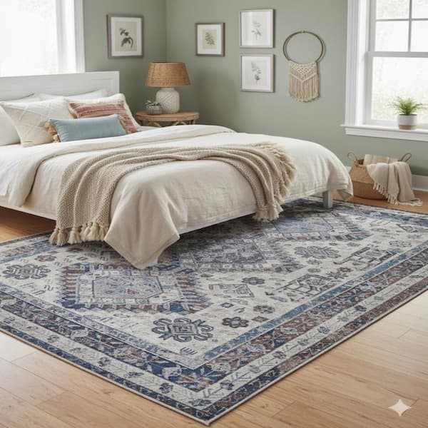 Alaska Beige/Red 8 ft. x 10 ft. Medallion Area Rug