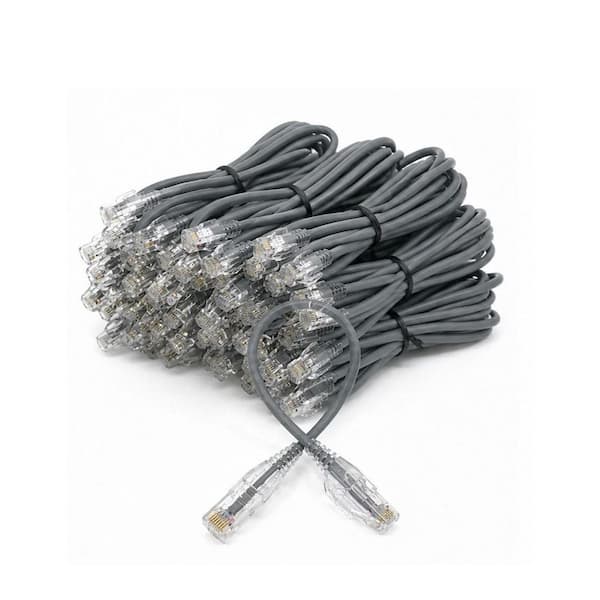 1 ft. Ultra Slim CAT 6 Patch (28AWG) Cable Gray 50-Pack