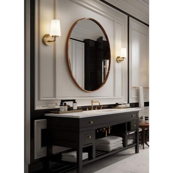 Montford 1-Light Modern Gold Wall Sconce with Matte Opal Glass Shade