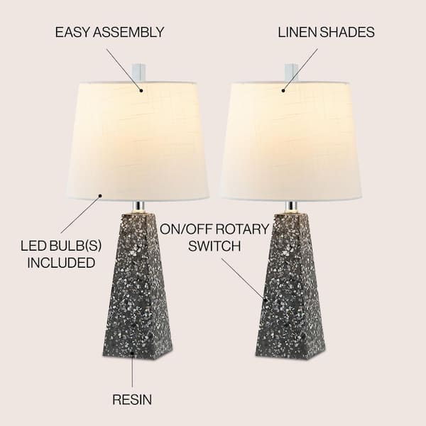 JONATHAN Y Owen 20.5 in. Contemporary Resin LED Table Lamp