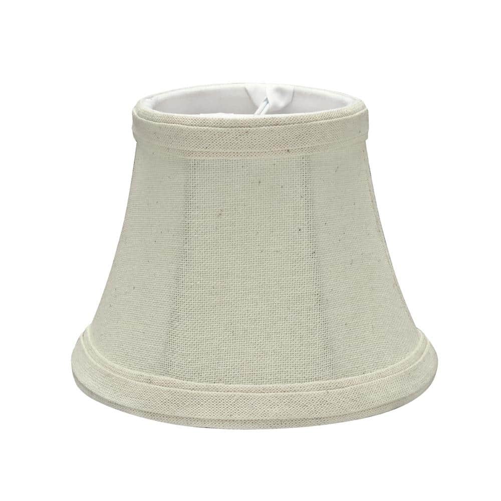 Set of Six White Linen Bell Lamp Shades