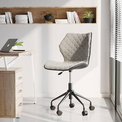 21 in. Width Standard Grey/Black Fabric Task Chair with Adjustable Height