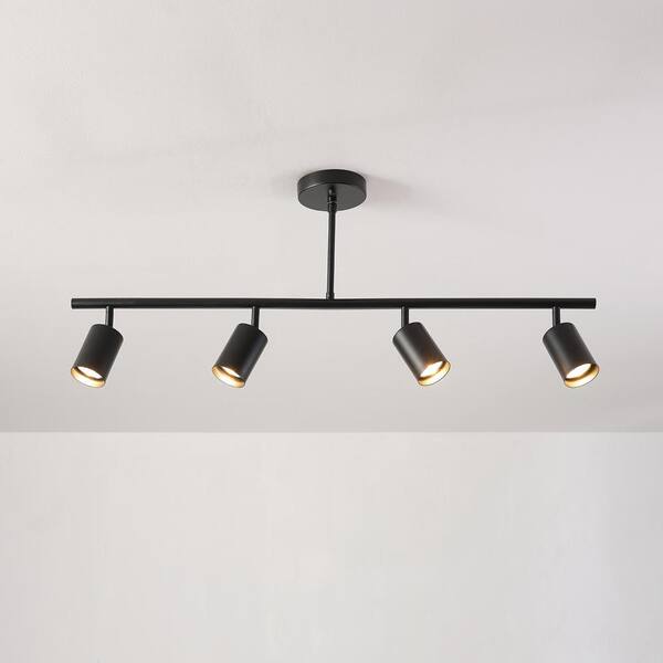 Globe Electric - Willard 2.92 ft. 4-Light Matte Black Adjustable Height Linear Track Lighting Kit